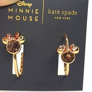 Kate Spade Disney Minnie Mouse Gold Hoop Earrings NWT Hoops Jewelry NEW